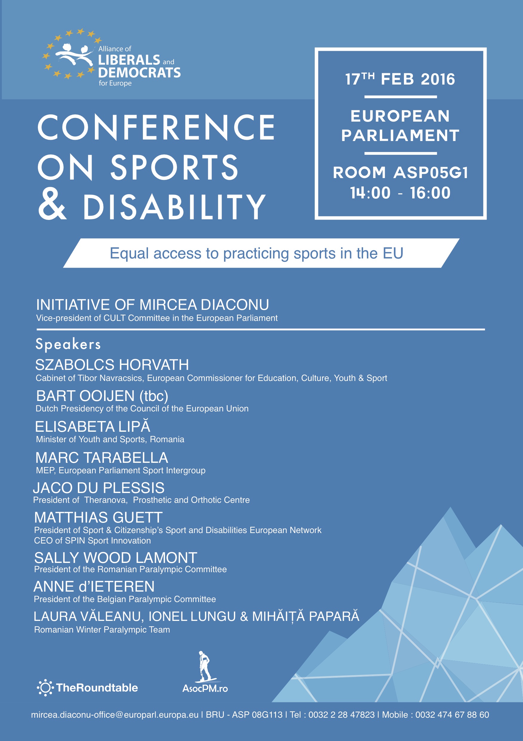 Sport and Disability - 17.02.2016 - European Parliament